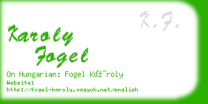 karoly fogel business card